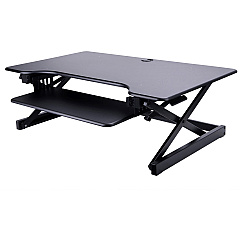 Lorell Deluxe Adjustable Desk Riser 20" Height x 38" Width x 24" Depth - Desktop - Black - 1 Each (LLR99759) Lorell Deluxe Adjustable Desk Riser 20" Height x 38" Width x 24" Depth - Desktop - Black - 1 Each (LLR99759)
