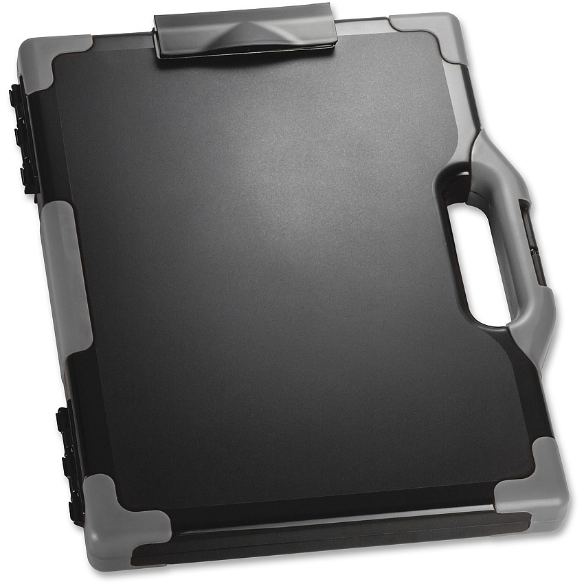 Officemate Carry-All Clipboard Storage Box Storage for Tablet, Notebook - 8 1/2" x 11" , 8 1/2" x 14" Sheet Size - Black, Gray - 1 Each (83324)