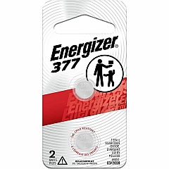 Energizer 377 Watch/Electronic Battery For Medical Equipment, Calculator, Toy, Watch - 377 - 24 mAh - 1.5 V DC - 2 / Pack (377BPZ2)