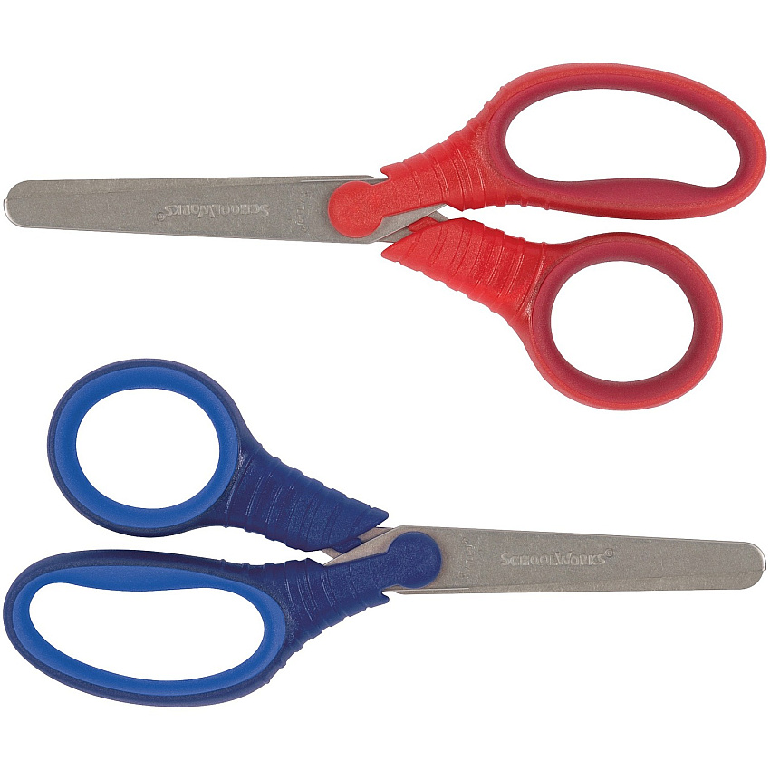 Fiskars Schoolworks 5" Kids Scissors 5" Overall Length - Left/Right - Stainless Steel - Blunted Tip - Red, Blue - 1 Pack (1535201005)