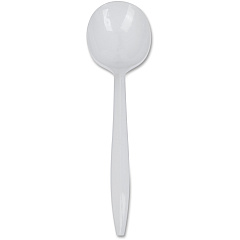 Genuine Joe Medium-Weight Soup Spoon 1 Piece(s) - Soup Spoon - 1 x Soup Spoon - Disposable - Polypropylene - White - 1 Carton (GJO20003)