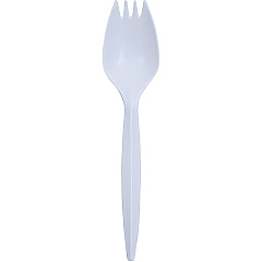 Genuine Joe Medium-Weight Spork 1 Piece(s) - Spork - 1 x Spork - Disposable - Polypropylene - White - 1 Carton (GJO20004)