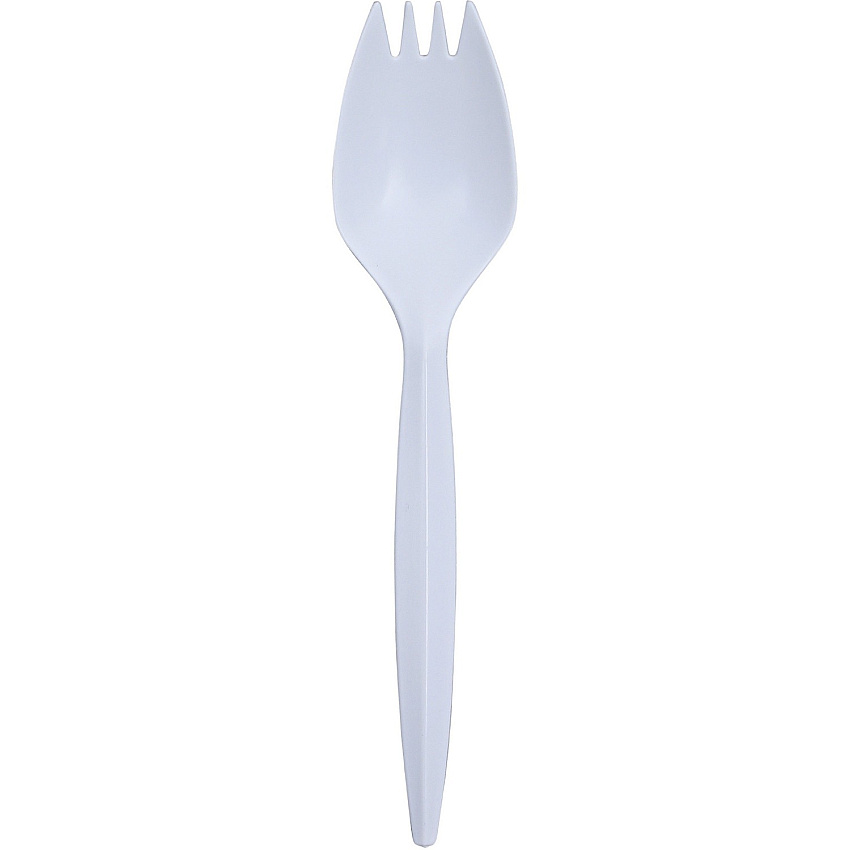 Genuine Joe Medium-Weight Spork 1 Piece(s) - Spork - 1 x Spork - Disposable - Polypropylene - White - 1 Carton (GJO20004)