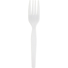 Genuine Joe Medium-Heavyweight Plastic Forks 1 Piece(s) - Fork - 1 x Fork - Disposable - White - 1 Carton (GJO30400)