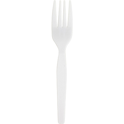 Genuine Joe Medium-Heavyweight Plastic Forks 1 Piece(s) - Fork - 1 x Fork - Disposable - White - 1 Carton (GJO30400)
