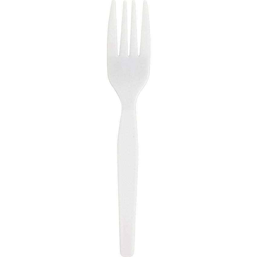 Genuine Joe Medium-Heavyweight Plastic Forks 1 Piece(s) - Fork - 1 x Fork - Disposable - White - 1 Carton (GJO30400)