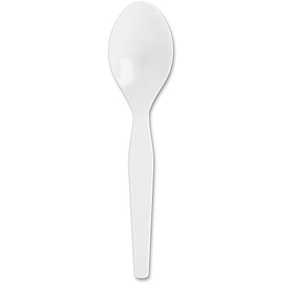 Genuine Joe Medium-Heavyweight Plastic Spoons 1 Piece(s) - Spoon - 1 x Spoon - Disposable - White - 1 Carton (GJO30402)