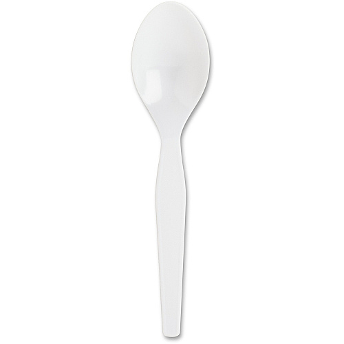 Genuine Joe Medium-Heavyweight Plastic Spoons 1 Piece(s) - Spoon - 1 x Spoon - Disposable - White - 1 Carton (GJO30402)