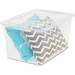 IRIS Deep Modular Snap-tight Lid Clear Box External Dimensions: 24" Length x 16.3" Width x 14" Height - 17 gal - Stackable - Clear - For Blanket, Comforter - 6 / Carton (200450)