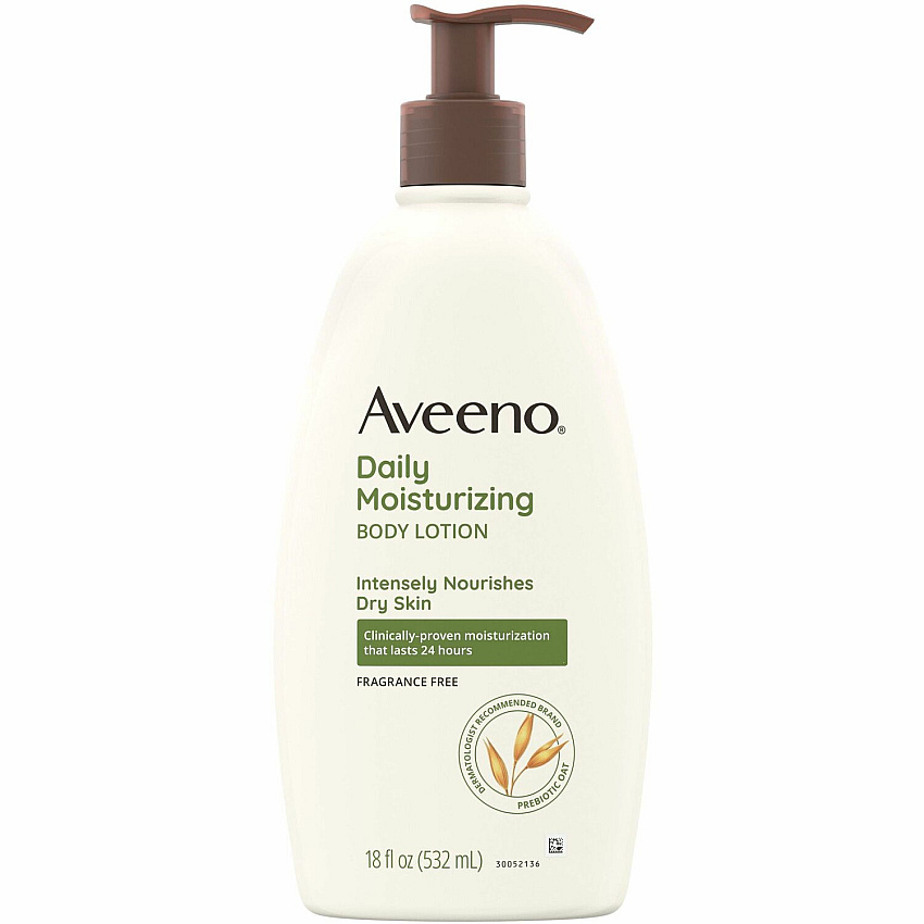 Aveeno&reg; Daily Moisturizing Body Lotion Lotion - 18 fl oz - For Dry Skin - Applicable on Body - Moisturising, Fragrance-free, Non-greasy, Non-comedogenic, Soothing Oat, Rich Emollients, Nourishes Dry Skin, Gentle - 1 Each (003844)