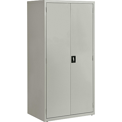 Lorell Fortress Series Storage Cabinet 36" Width x 24" Depth x 72" Height - 5 x Shelf(ves) - Hinged Door(s) - Sturdy, Recessed Locking Handle, Removable Lock, Durable, Storage Space - Light Gray - Powder Coated - Steel - Recycled - 1 Each (LLR34411)