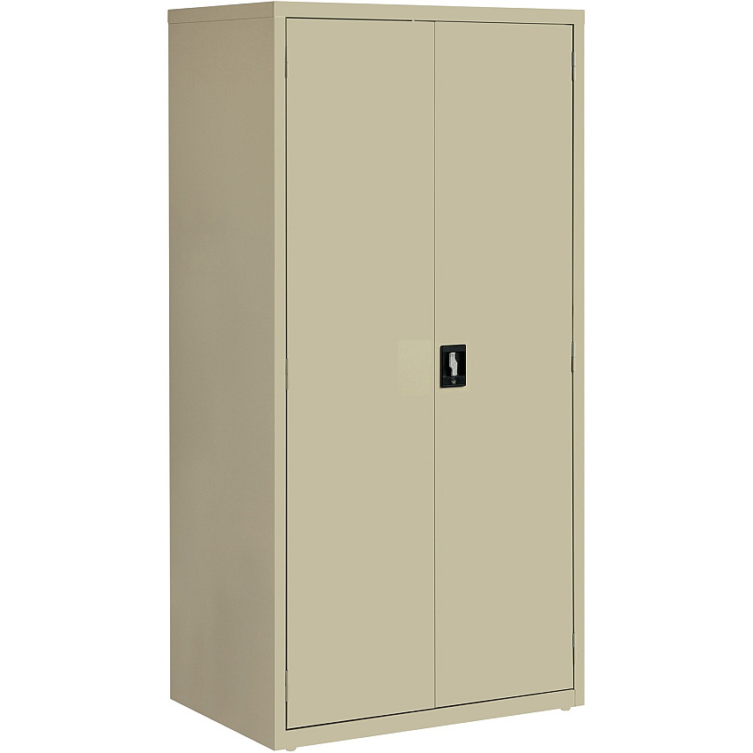 Lorell Fortress Series Storage Cabinet 36" Width x 24" Depth x 72" Height - 5 x Shelf(ves) - Hinged Door(s) - Sturdy, Recessed Locking Handle, Removable Lock, Durable, Storage Space - Putty - Powder Coated - Steel - Recycled - 1 Each (LLR34412)