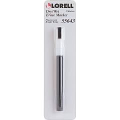 Lorell Dry/Wet-Erase Marker White Ink - 1 Each (LLR55643) Lorell Dry/Wet-Erase Marker White Ink - 1 Each (LLR55643)