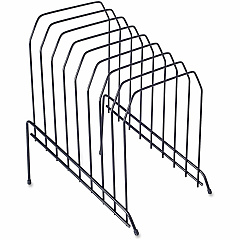 Lorell Wire File Sorter/Holder 8 Divider(s) - Desktop - Rubber Feet - Powder Coated - Black - Wire - 1 Each (LLR80632)