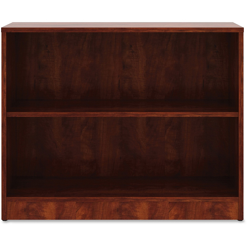 Lorell Laminate Bookcase 2 Shelf(ves) - 29.50" Height x 36" Width x 12" Depth - Sturdy, Adjustable Feet, Adjustable Shelf - Thermofused Laminate (TFL) - Cherry - Laminate - 1 Each (LLR99779)