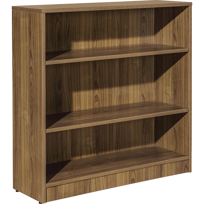 Lorell Laminate Bookcase 3 Shelf(ves) - 36" Height x 36" Width x 12" Depth - Sturdy, Adjustable Feet, Adjustable Shelf, Square Corner - Thermofused Laminate (TFL) - Walnut - Laminate - 1 Each (LLR99783)