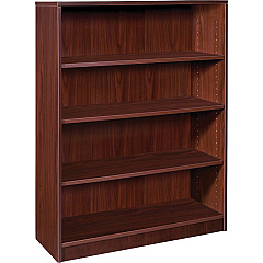Lorell Laminate Bookcase 4 Shelf(ves) - 48" Height x 36" Width x 12" Depth - Sturdy, Adjustable Feet, Adjustable Shelf, Square Corner - Thermofused Laminate (TFL) - Mahogany - Laminate - 1 Each (LLR99784) Lorell Laminate Bookcase 4 Shelf(ves) - 48" Height x 36" Width x 12" Depth - Sturdy, Adjustable Feet, Adjustable Shelf, Square Corner - Thermofused Laminate (TFL) - Mahogany - Laminate - 1 Each (LLR99784)