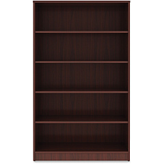 Lorell Laminate Bookcase Rectangle - 0.7" Thickness Shelf, 60" Height x 36" Width x 12" Depth - 5 Shelve(s) - 4 Adjustable Shelf(ves) - Square Edge - Material: Thermofused Laminate (TFL) - Finish: Mahogany - 1 Each (LLR99787) Lorell Laminate Bookcase Rectangle - 0.7" Thickness Shelf, 60" Height x 36" Width x 12" Depth - 5 Shelve(s) - 4 Adjustable Shelf(ves) - Square Edge - Material: Thermofused Laminate (TFL) - Finish: Mahogany - 1 Each (LLR99787)