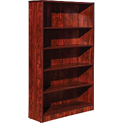 Lorell Laminate Bookcase 0.7" Thickness Shelf, 60" Height x 36" Width x 12" Depth - 5 Shelve(s) - 4 Adjustable Shelf(ves) - Square Edge - Material: Thermofused Laminate (TFL) - Finish: Cherry - 1 Each (LLR99788) Lorell Laminate Bookcase 0.7" Thickness Shelf, 60" Height x 36" Width x 12" Depth - 5 Shelve(s) - 4 Adjustable Shelf(ves) - Square Edge - Material: Thermofused Laminate (TFL) - Finish: Cherry - 1 Each (LLR99788)
