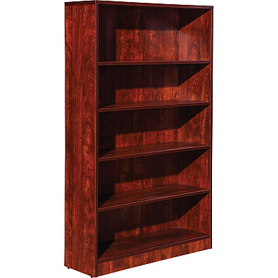 Lorell Laminate Bookcase 0.7" Thickness Shelf, 60" Height x 36" Width x 12" Depth - 5 Shelve(s) - 4 Adjustable Shelf(ves) - Square Edge - Material: Thermofused Laminate (TFL) - Finish: Cherry - 1 Each (LLR99788)