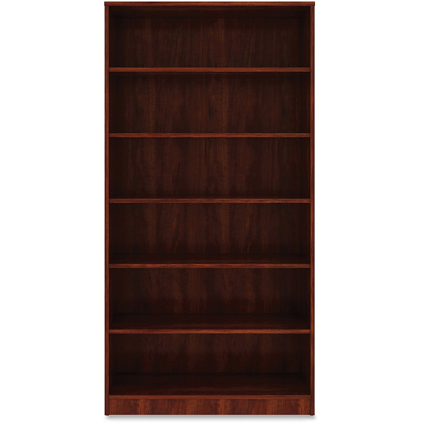 Lorell Laminate Bookcase 6 Shelf(ves) - 73" Height x 36" Width x 12" Depth - Sturdy, Adjustable Feet, Adjustable Shelf - Thermofused Laminate (TFL) - Cherry - Laminate - 1 Each (LLR99791)