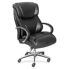 La-Z-Boy Executive Chair Faux Leather Seat Material - Faux Leather Back Material - Mid Back - Black - 1 Each (48080)