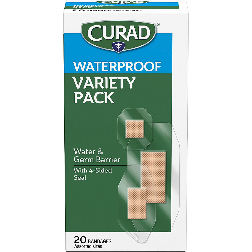 Curad Assorted Waterproof Transparent Bandages Transparent - Polyurethane - 20 / Box (CUR5108)