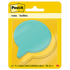 Post-it® Die-Cut Notes 150 x Assorted - 3" Flag/Note Width x 3" Flag/Note Length - Thought Bubble - 75 Sheets per Pad - Blue, Green - Die-cut, Self-adhesive - 2 / Pack (7350BLB) Post-it® Die-Cut Notes 150 x Assorted - 3" Flag/Note Width x 3" Flag/Note Length - Thought Bubble - 75 Sheets per Pad - Blue, Green - Die-cut, Self-adhesive - 2 / Pack (7350BLB)