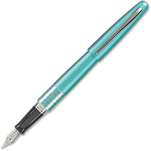Pilot MR Retro Pop Fountain Pen Fine Pen Point - Refillable - Black Ink - Gel-based - Turquoise Barrel - 1 Each (91436)