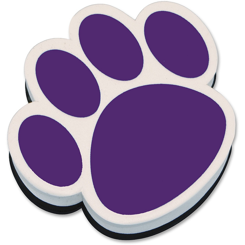 Ashley Paw Shaped Magnetic Whiteboard Eraser Used as Mark Remover - Magnetic, Lightweight - Purple - 1 Each (10005)