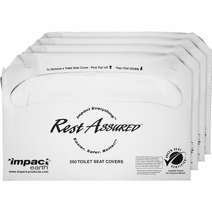 Impact Toilet Seat Covers Half-fold - White - Paper - 250/Pack - 4 / Carton (25130873)