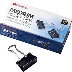 Officemate Binder Clips Medium - 9" Length x 2.4" Width - 0.62" Size Capacity - for File - Corrosion Resistant, Durable - Black - 12/Box - 12 / Pack (99050PK)