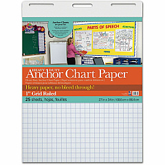 Pacon Heavy Duty Anchor Chart Paper 25 Sheets - Grid Ruled Front Ruling - 1" Ruled - 1 Horizontal Squares - 1 Vertical Squares - 27" x 34" Sheet Size - White Paper - Recycled - 4 / Carton (3372) Pacon Heavy Duty Anchor Chart Paper 25 Sheets - Grid Ruled Front Ruling - 1" Ruled - 1 Horizontal Squares - 1 Vertical Squares - 27" x 34" Sheet Size - White Paper - Recycled - 4 / Carton (3372)