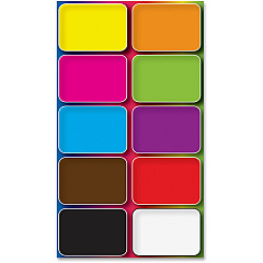 Ashley Colors Design Mini Whiteboard Eraser 2" Width x 1.50" Length - Lightweight, Comfortable Grip - Multicolor - 10 / Pack (78003)