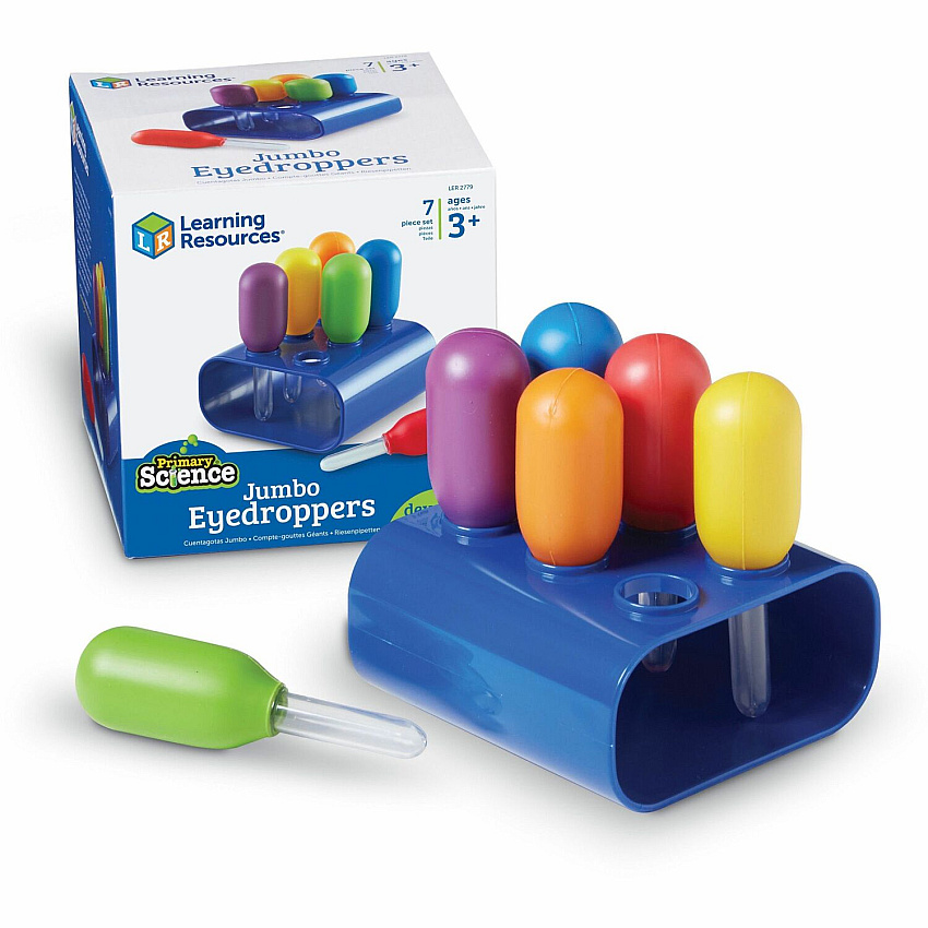 Learning Resources Jumbo Eyedroppers Set Science Experiment Toy - Theme/Subject: Fun, Learning - 3 Year & Up - 6 / Set (LER2779)