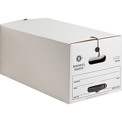 Business Source Medium Duty Letter Size Storage Box Internal Dimensions: 12" Width x 24" Depth x 10" Height - External Dimensions: 12.3" Width x 24.1" Depth x 10.8" Height - Media Size Supported: Letter - Stackable - White - Recycled - 12 / Car (BSN26746) Business Source Medium Duty Letter Size Storage Box Internal Dimensions: 12" Width x 24" Depth x 10" Height - External Dimensions: 12.3" Width x 24.1" Depth x 10.8" Height - Media Size Supported: Letter - Stackable - White - Recycled - 12 / Car (BSN26746)