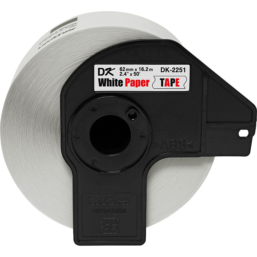 Brother BK/RD on WE Continuous Length Paper Labels x 2 2/5" Width - White - Paper - 1 Roll (DK2251)