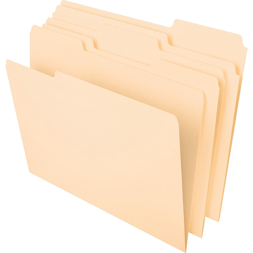 Pendaflex 1/3 Tab Cut Letter Expanding File 8 1/2" x 11" - 3/4" Expansion - Assorted Tab Position - Manila - 50 / Box (86413)