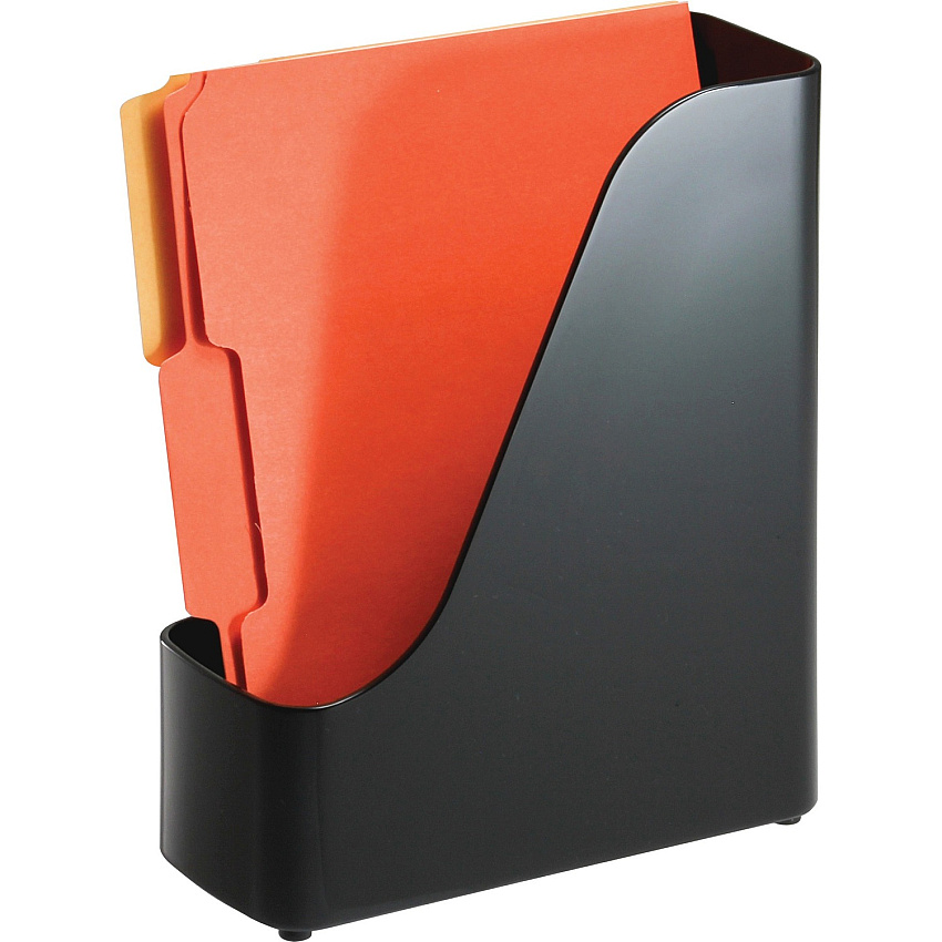 Officemate Open Top Magazine File Black - Plastic - 1 Each (22352)