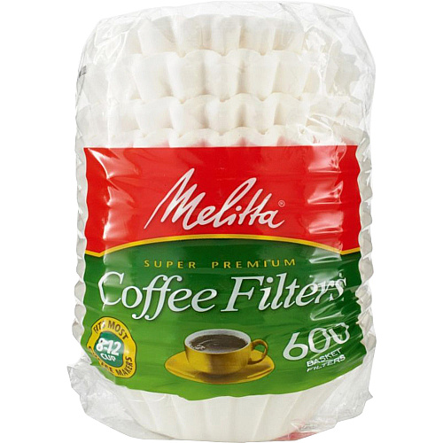 Melitta Super Premium Basket-style Coffee Filter Heavyweight, Tear Resistant, Disposable - 600 / Pack - White (631132)
