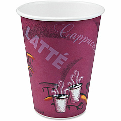 Solo 12 oz Bistro Design Disposable Paper Cups 12 fl oz - Maroon - Paper - Beverage, Hot Drink, Cold Drink, Coffee, Tea, Cocoa - 50/Pack - 20 / Carton (412SIN0041CT)