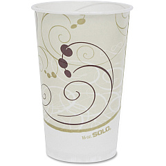 Solo 16 oz Symphony Waxed Paper Cold Cups 16 fl oz - White, Brown, Green - Paper - Cold Drink, Milk Shake, Smoothie - 50 / Pack (RW16J8000)