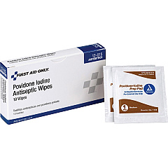 First Aid Only Povidone Iodine Antiseptic Wipes 2.3" Height x 0.7" Width x 4" Depth - 10 / Box (12015) First Aid Only Povidone Iodine Antiseptic Wipes 2.3" Height x 0.7" Width x 4" Depth - 10 / Box (12015)