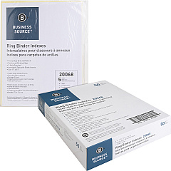 Business Source Buff Stock Ring Binder Indexes 5 x Divider(s) - Blank Tab(s) - 5 Tab(s)/Set - 2" Tab Width - 8.5" Divider Width x 11" Divider Length - Letter - 3 Hole Punched - Buff Buff Paper Divider - Clear Tab(s) - Tear Resistant, Reinforc (BSN20068BX) Business Source Buff Stock Ring Binder Indexes 5 x Divider(s) - Blank Tab(s) - 5 Tab(s)/Set - 2" Tab Width - 8.5" Divider Width x 11" Divider Length - Letter - 3 Hole Punched - Buff Buff Paper Divider - Clear Tab(s) - Tear Resistant, Reinforc (BSN20068BX)