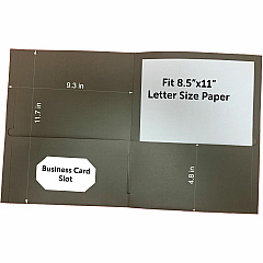 Business Source Letter Portfolio 8 1/2" x 11" - 125 Sheets Capacity - Inside Front & Back Pocket - Gray - Card Holder - 1 Box (BSN78553)