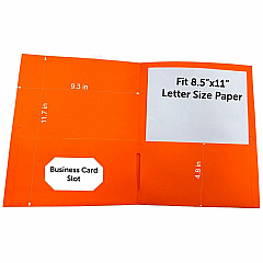 Business Source Letter Portfolio 8 1/2" x 11" - 125 Sheets Capacity - Inside Front & Back Pocket - Orange - Card Holder - 25 / Box (BSN78554)