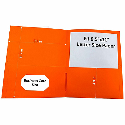 Business Source Letter Portfolio 8 1/2" x 11" - 125 Sheets Capacity - Inside Front & Back Pocket - Orange - Card Holder - 25 / Box (BSN78554)