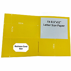 Business Source Letter Portfolio 8 1/2" x 11" - 125 Sheets Capacity - Inside Front & Back Pocket - Yellow - Card Holder - 25 / Box (BSN78556)