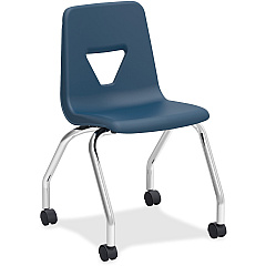 Lorell Classroom Mobile Chairs Four-legged Base - Navy - Polypropylene - 2 / Carton (LLR99910)