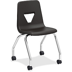 Lorell Classroom Mobile Chairs Four-legged Base - Black - Polypropylene - 2 / Carton (LLR99911)